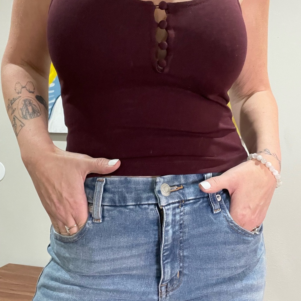 Racerback Burgundy FP Crop Top